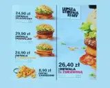 Drwala Klasyczny kosztuje 24,90 zł. Menu McDonald's pokazuje też inne burgery, np. Drwala Podwójnego za 29,90 zł.