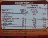 Pizza Giuseppe 4 sery: 1 porcja (375g) ma 943 kcal. Tabela wartości odżywczych pokazuje, ile kcal ma pizza guseppe 4 sery.