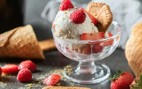 Pyszne domowe lody przepis babci z malinami, truskawkami i ciasteczkami. Idealny deser na upalne dni.